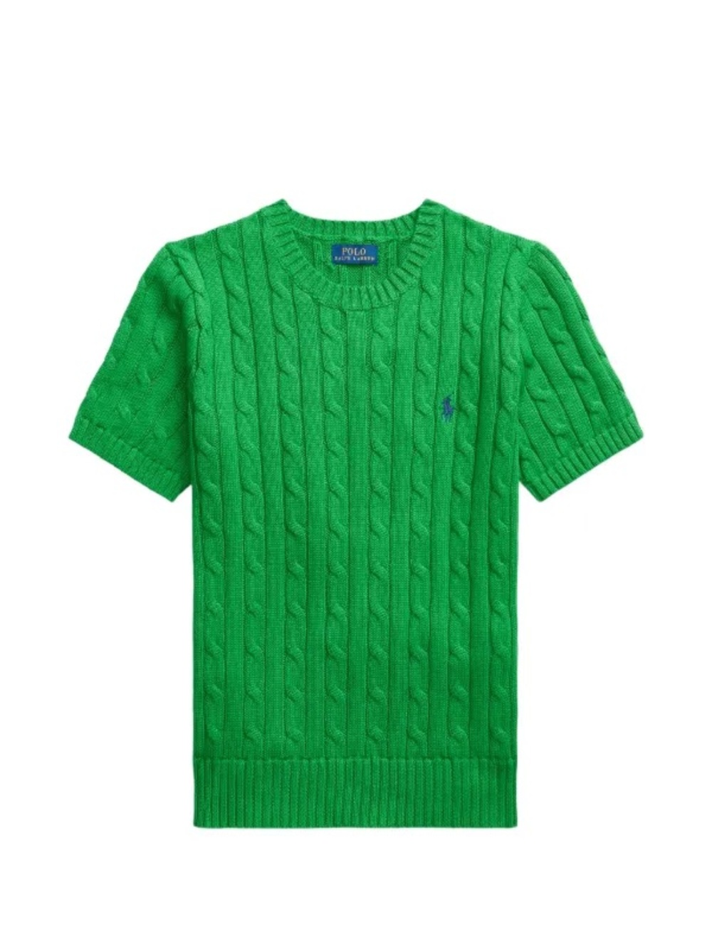Polo Ralph Lauren Green Cable Knit Short Sleeve Sweater Size XL